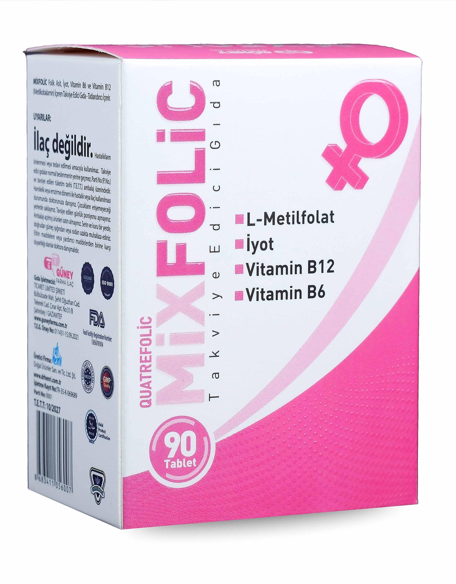 MIXFOLIC 90 TAKVİYE EDİCİ GIDA