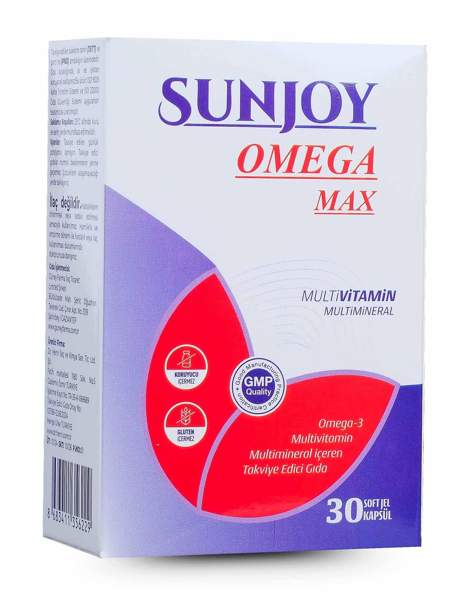 Sunjoy Omega MAX - Balık Yağı ve Multivitamin